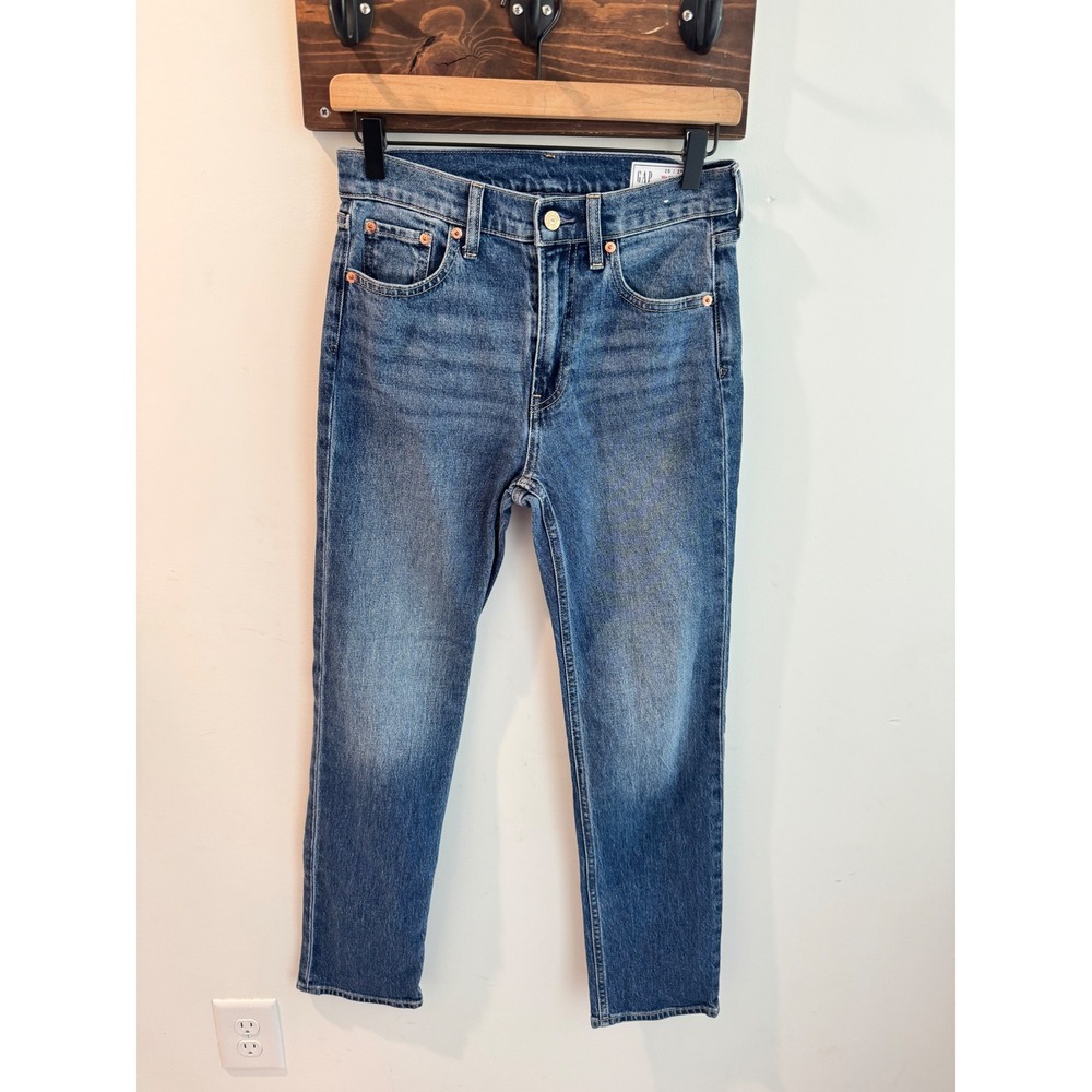 Gap 90s Straight High Rise Jeans Medium Wash Blue Denim Size 26 2R